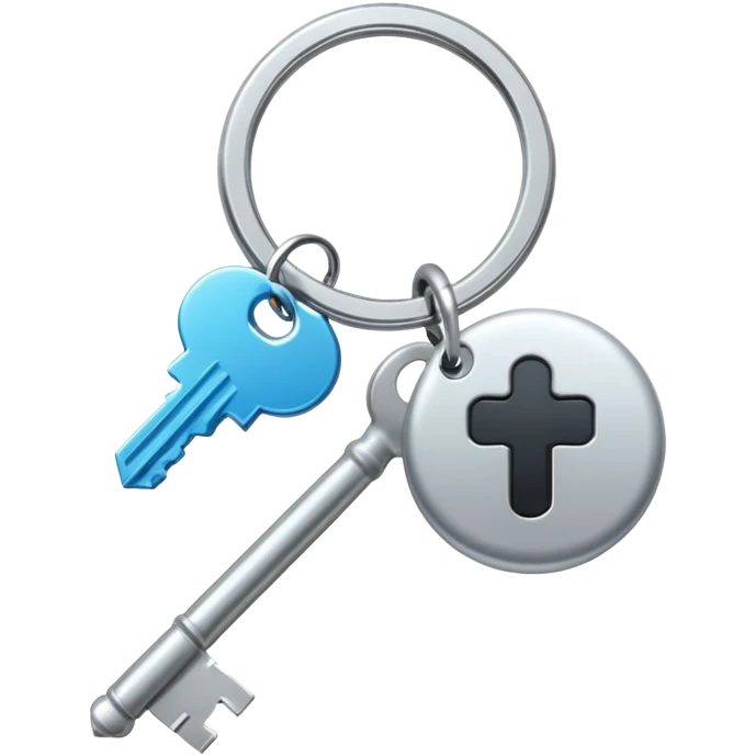 una llave con un llavero que diga PS emoji