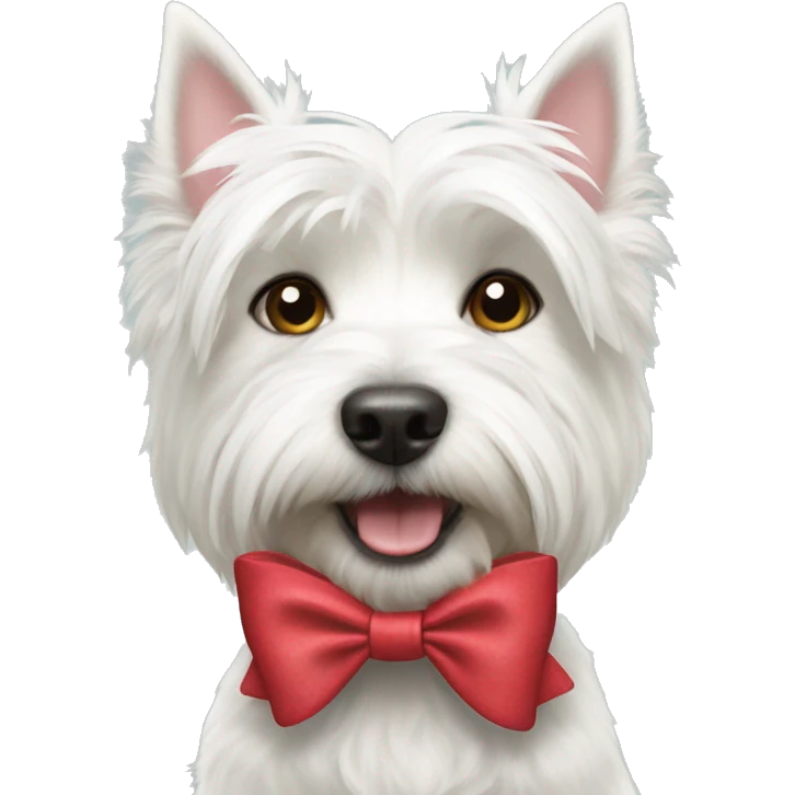 Westie dog with a bow emoji