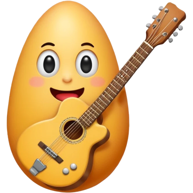 Egg playing a guitar emoji