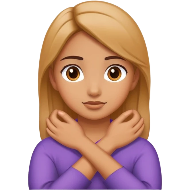 Girl with hands crossed over neck  emoji