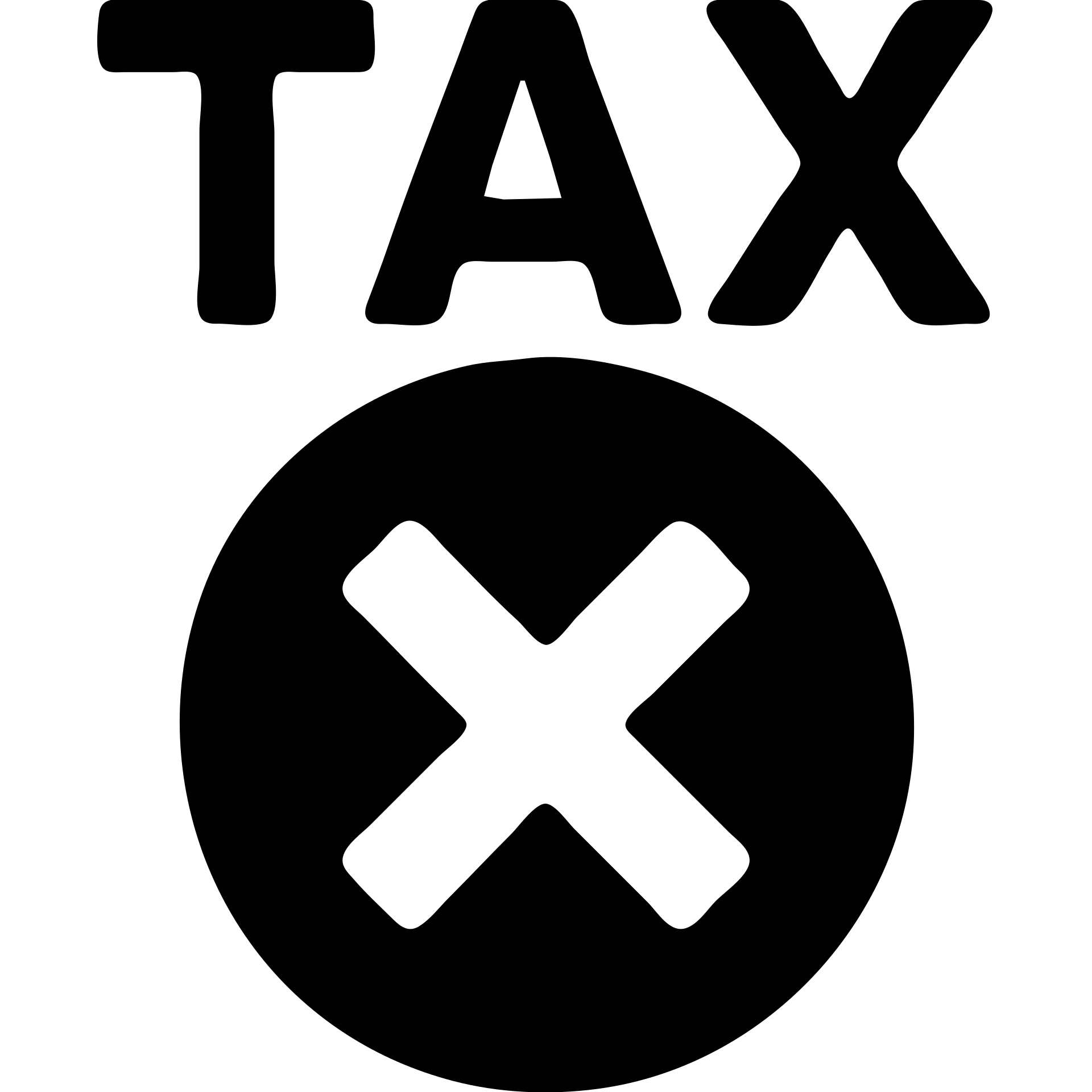 48px non-taxable icon, two-color combination, tax symbol with X mark, minimal style, transparent background emoji