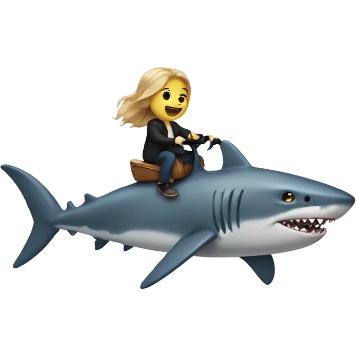 Cat riding a shark emoji