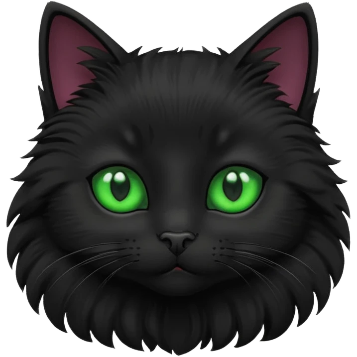A cute cat emoji, black color emoji