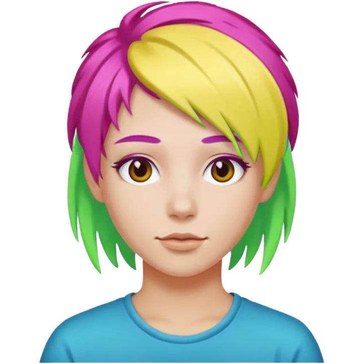Neon Haired People 1 person emoji