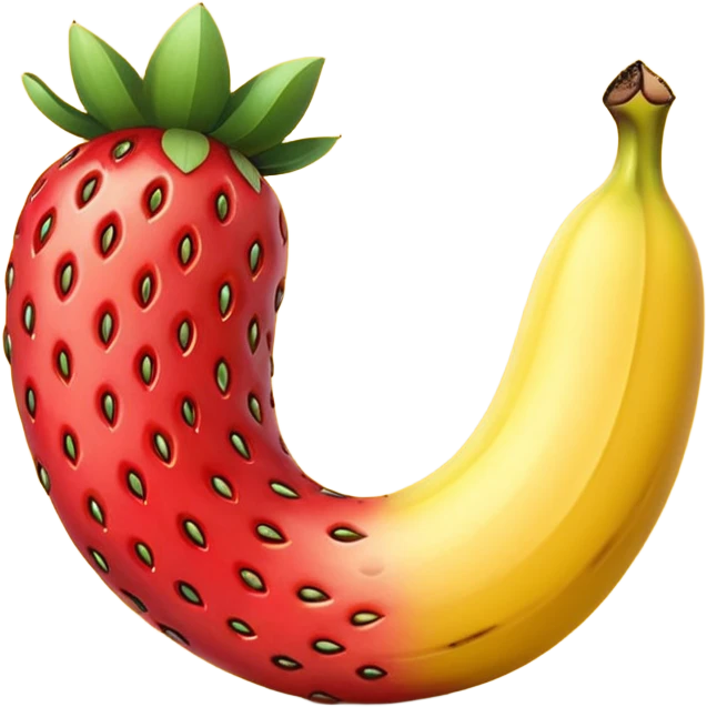 strawberry shaped like a banana emoji