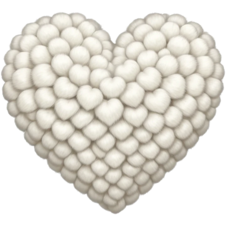 white fur heart, large clumps of wool emoji