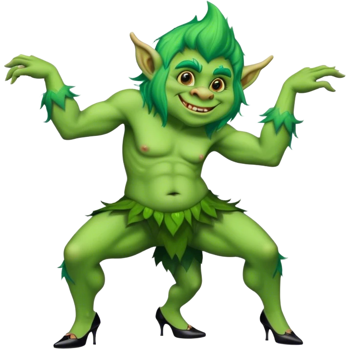 Dancing male troll in high heels emoji