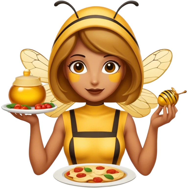 Woman bee serving Italian food emoji