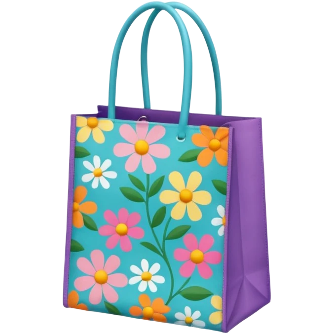 aesthetic shopping bag with pattern emoji