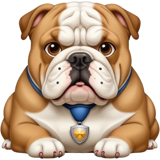 english bulldog with a security badge emoji