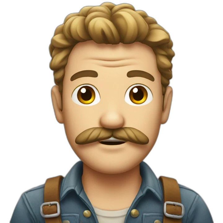 hillbilly with mustache emoji