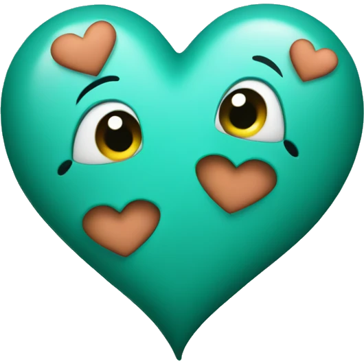 Teal heart with kisses emoji