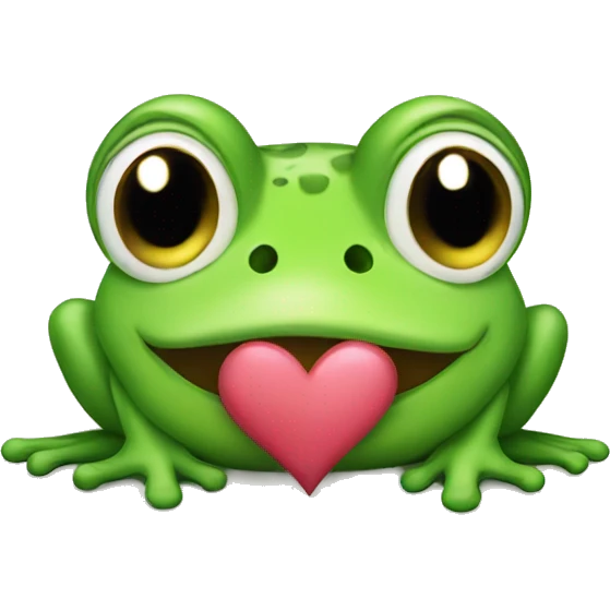 cute frog sending love emoji