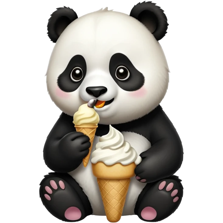 Panda eating ice cream emoji