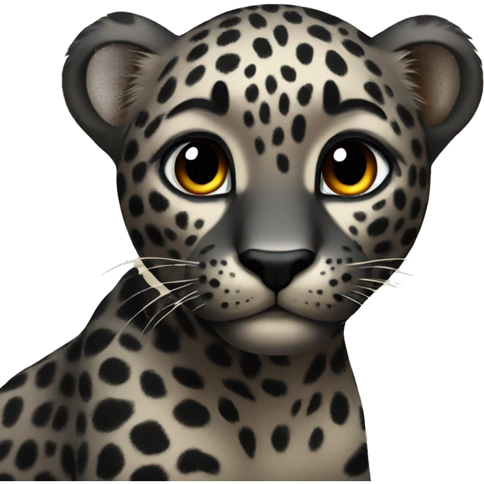 black cute leopard emoji