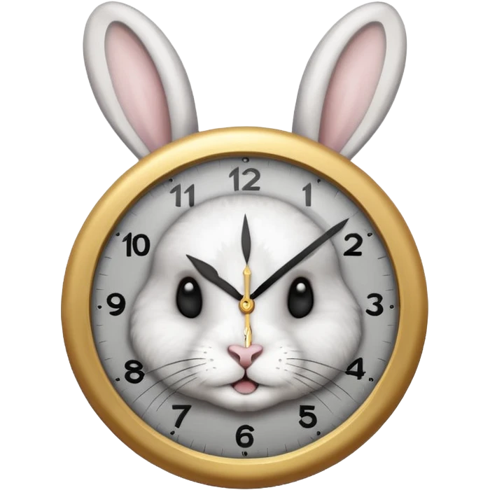 Un lapin qui a une horloge dqns la main emoji