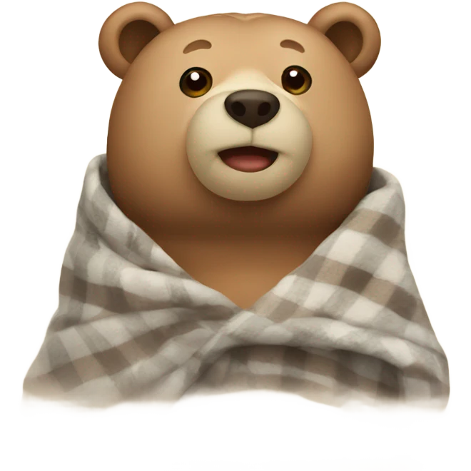 bear cozy in blanket emoji