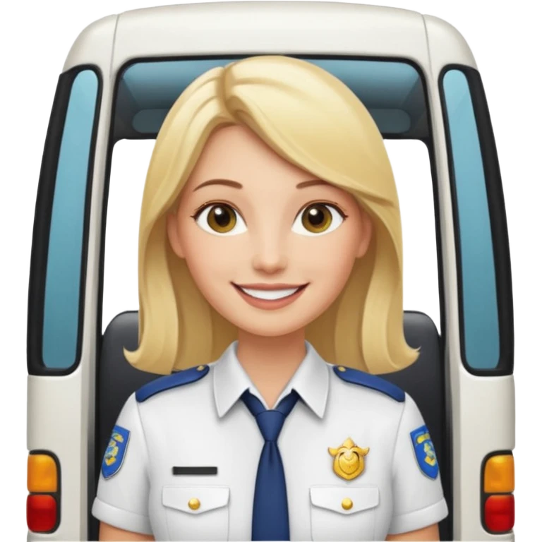 blonde woman minibus driver emoji