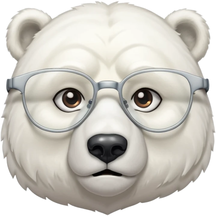Un orso bianco e stanco con gli occhiali da vista emoji