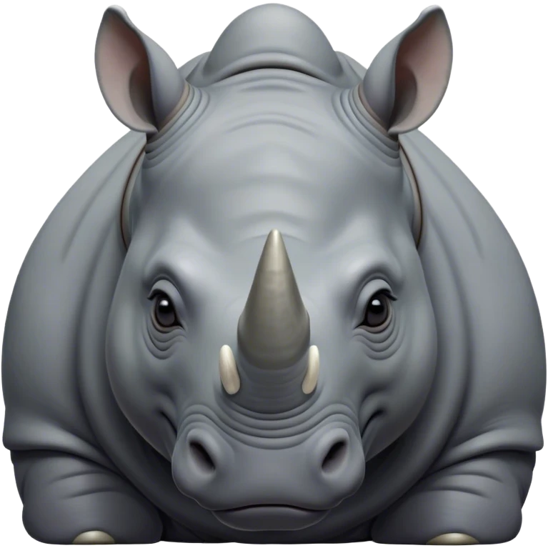 Cinematic Noble Rhinoceros Portrait Emoji, Poised and regal, with a massive, powerful build and a thick, armored hide of slate gray, deep-set soulful piercing eyes, Simplified yet sharp and sophisticated features, highly detailed, glowing with a soft, dignified glow, high shine, intelligent and formidable, stylized with an air of ancient might, focused and attentive, soft glowing outline, capturing the essence of a watchful and commanding behemoth, so majestic it feels as though it could charge out of the screen with effortless authority! emoji