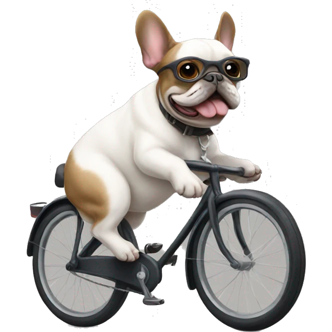 French bulldog on bike emoji
