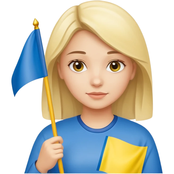 Girl holding Ukraine flag  emoji