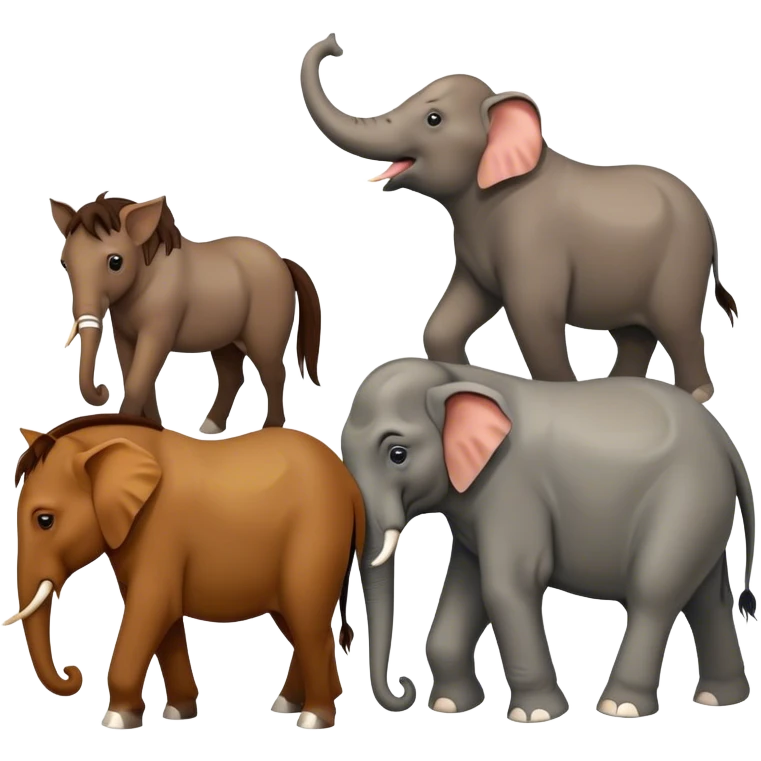 Horses and elephant pooping  emoji