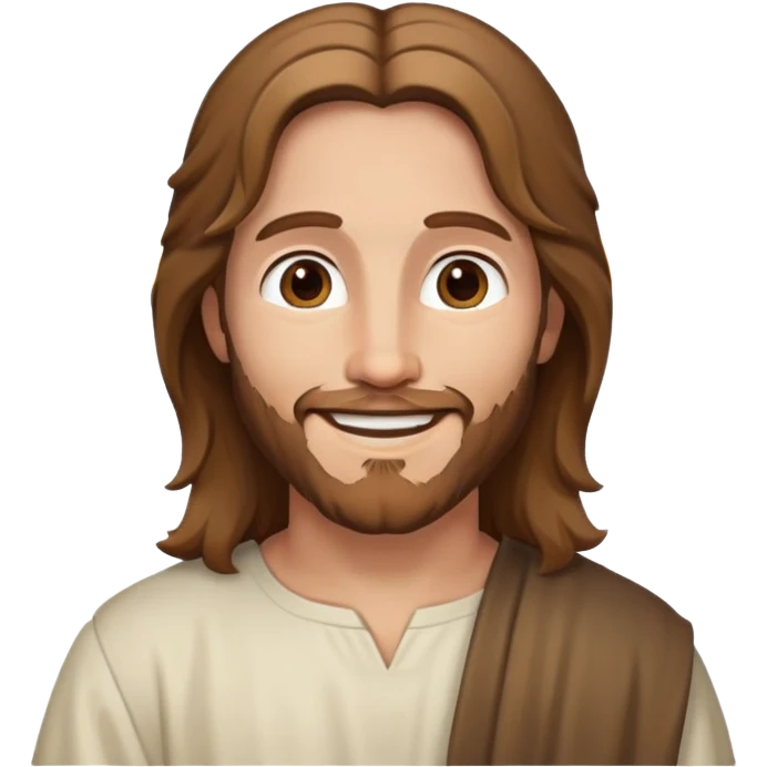 jesus with light brown hair smiling emoji