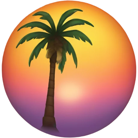 Sunset palm tree emoji
