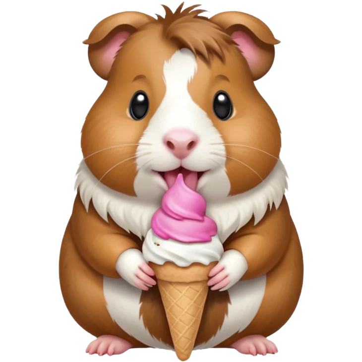 Guinea pig eating ice cream emoji