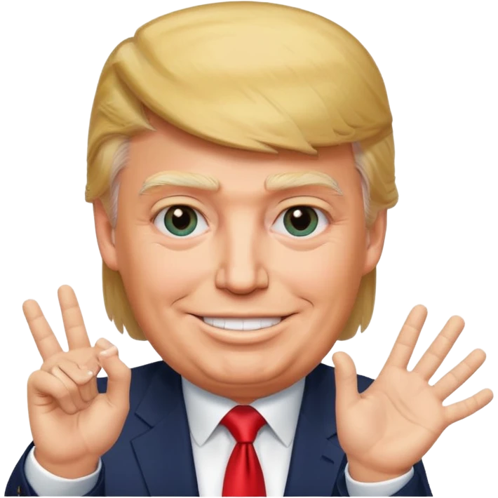 donald trump doesn't agree. and he shows cross with hand emoji
