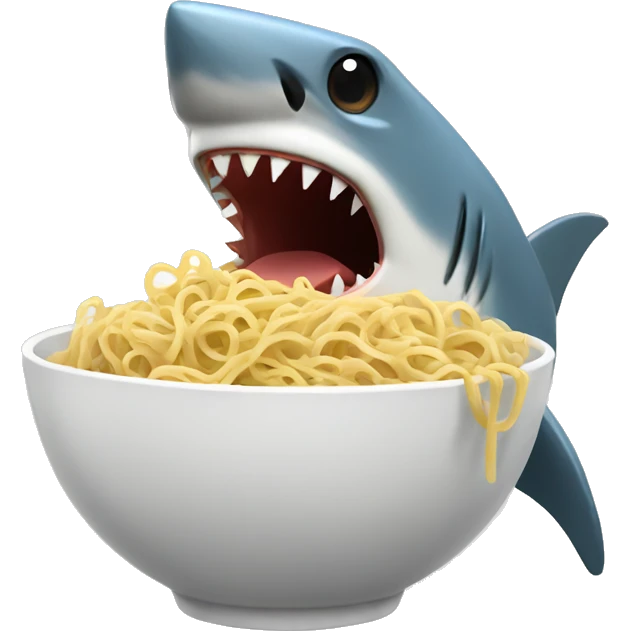 shark eating noodles  emoji