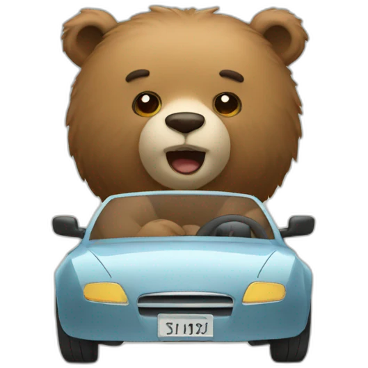 bear driving car emoji