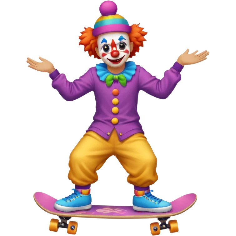 skater clown skating emoji