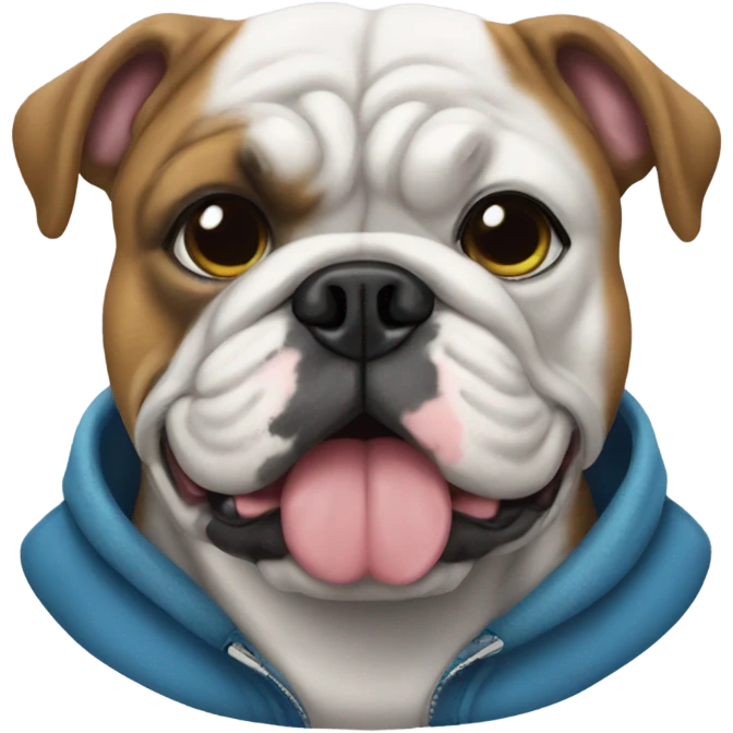 Bulldog in a sweatshirt  emoji
