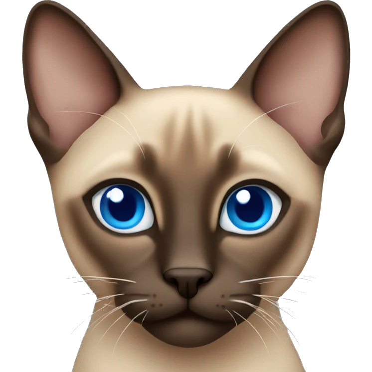 Brown Siamese cat with blue eyes emoji