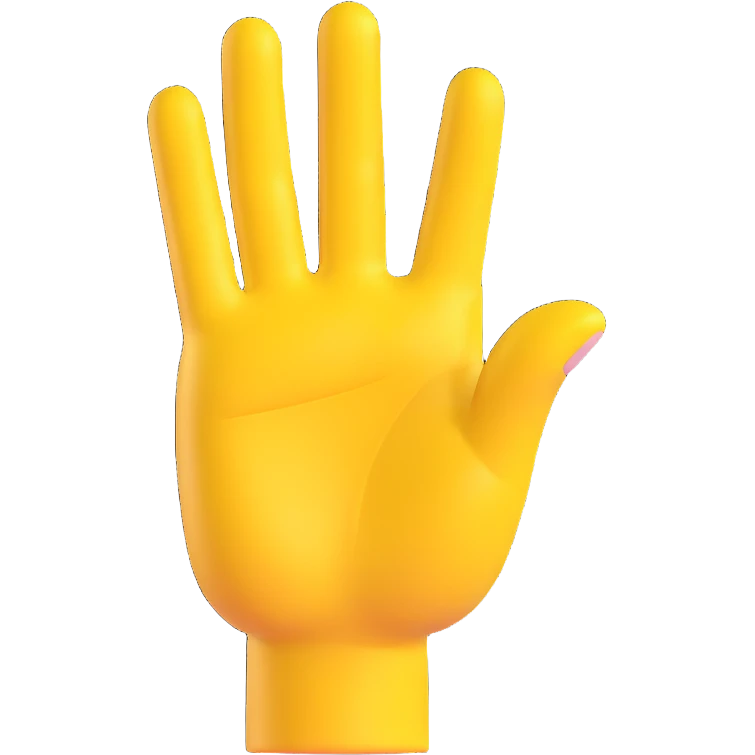 yellow hand making the 'OK' gesture, 3D emoji style, glossy finish emoji