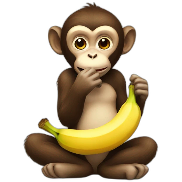 Monkey eating banana emoji