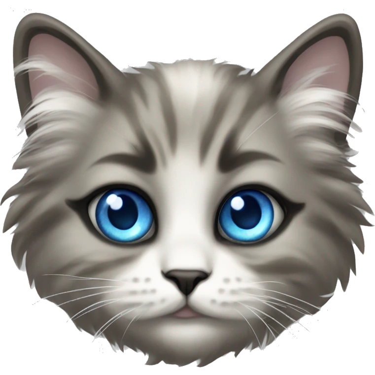 Nevsky masquerade fluffy cat with blue eyes emoji