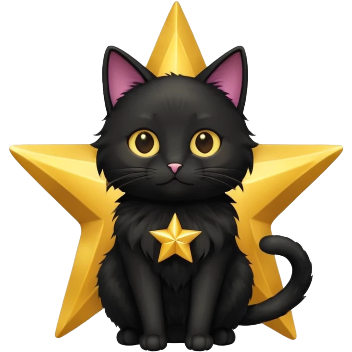 A black cat inside of a star ⭐️ 🐱 emoji
