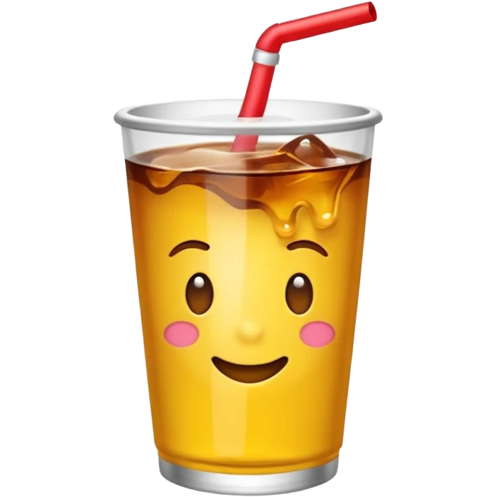Um emoji dos amarelos mesmo com cara apaixonada, com cola despejada na cara emoji