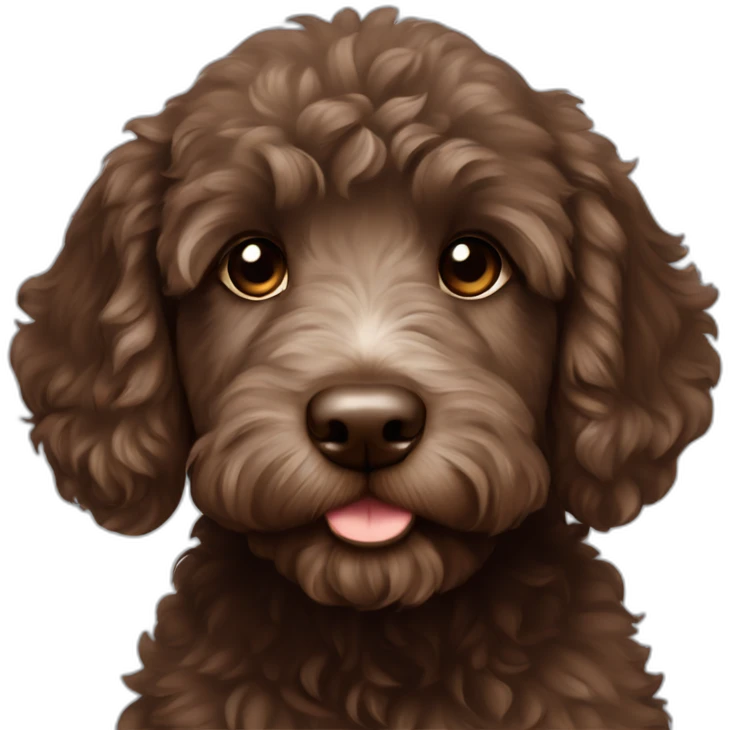 Dark brown Australian labradoodle puppy emoji