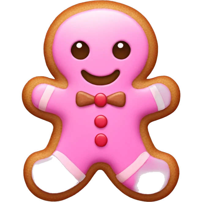 pink gingerbread man emoji