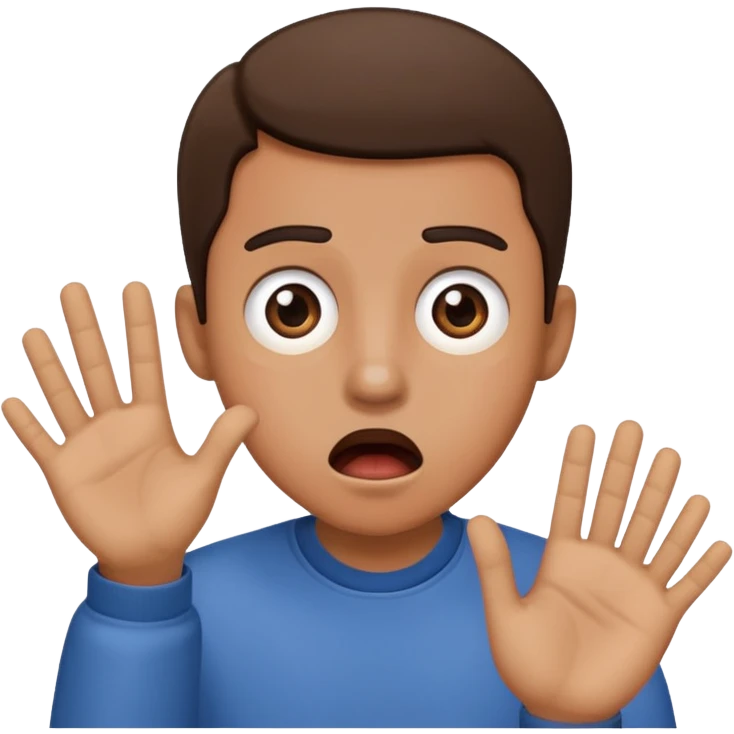 Shocked face with hand held out in a “bruh” way emoji