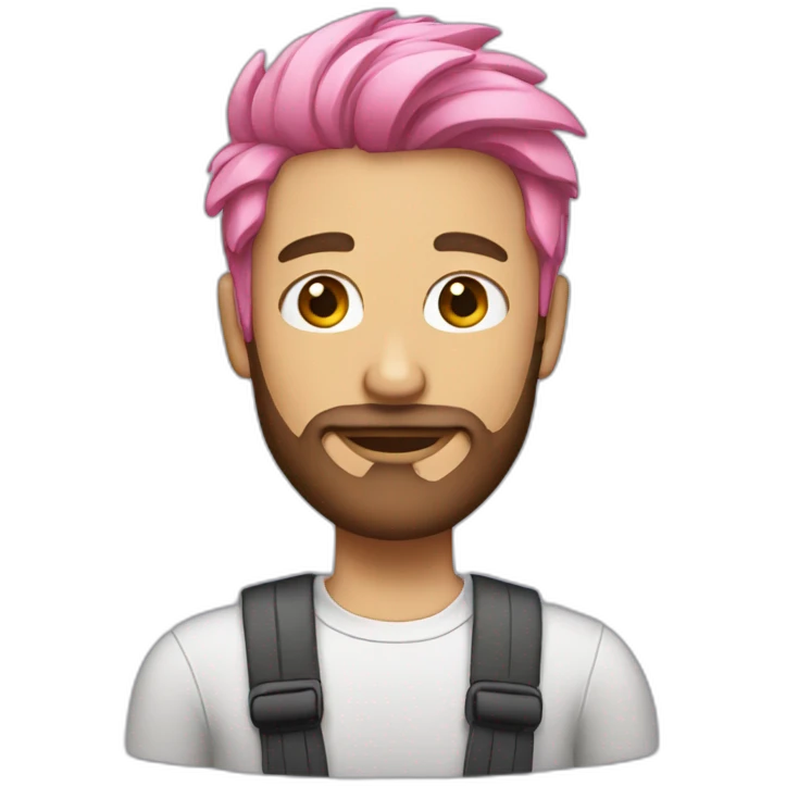 Guy with pink hair and beard emoji