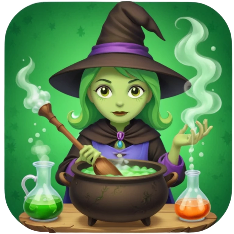 green witch cooking potion emoji