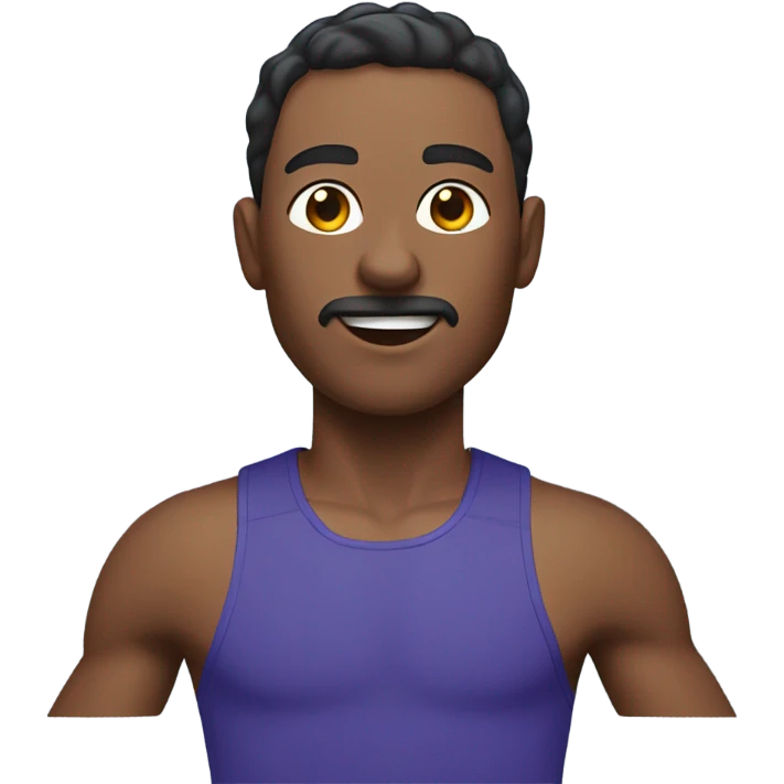 runner purple shirt blue shorts emoji
