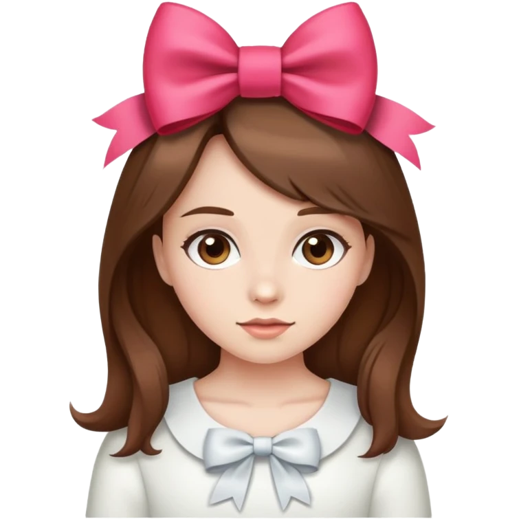 A girl with brown hair with a bow emoji