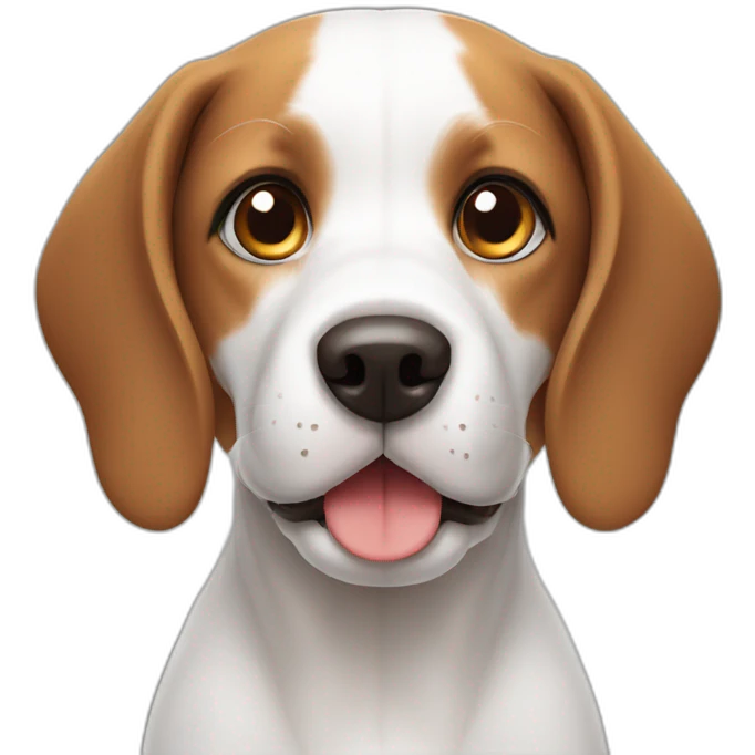 Cute white and brown beagle emoji