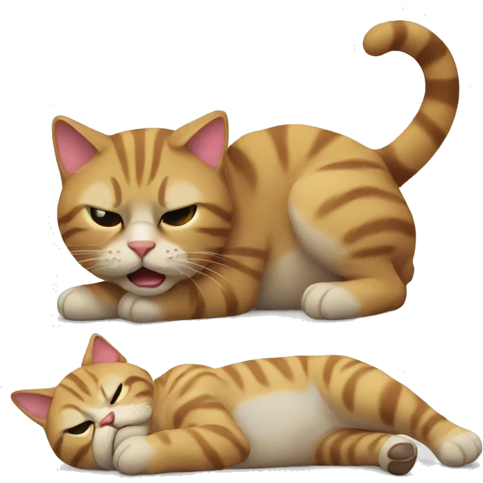 cat knocked out emoji